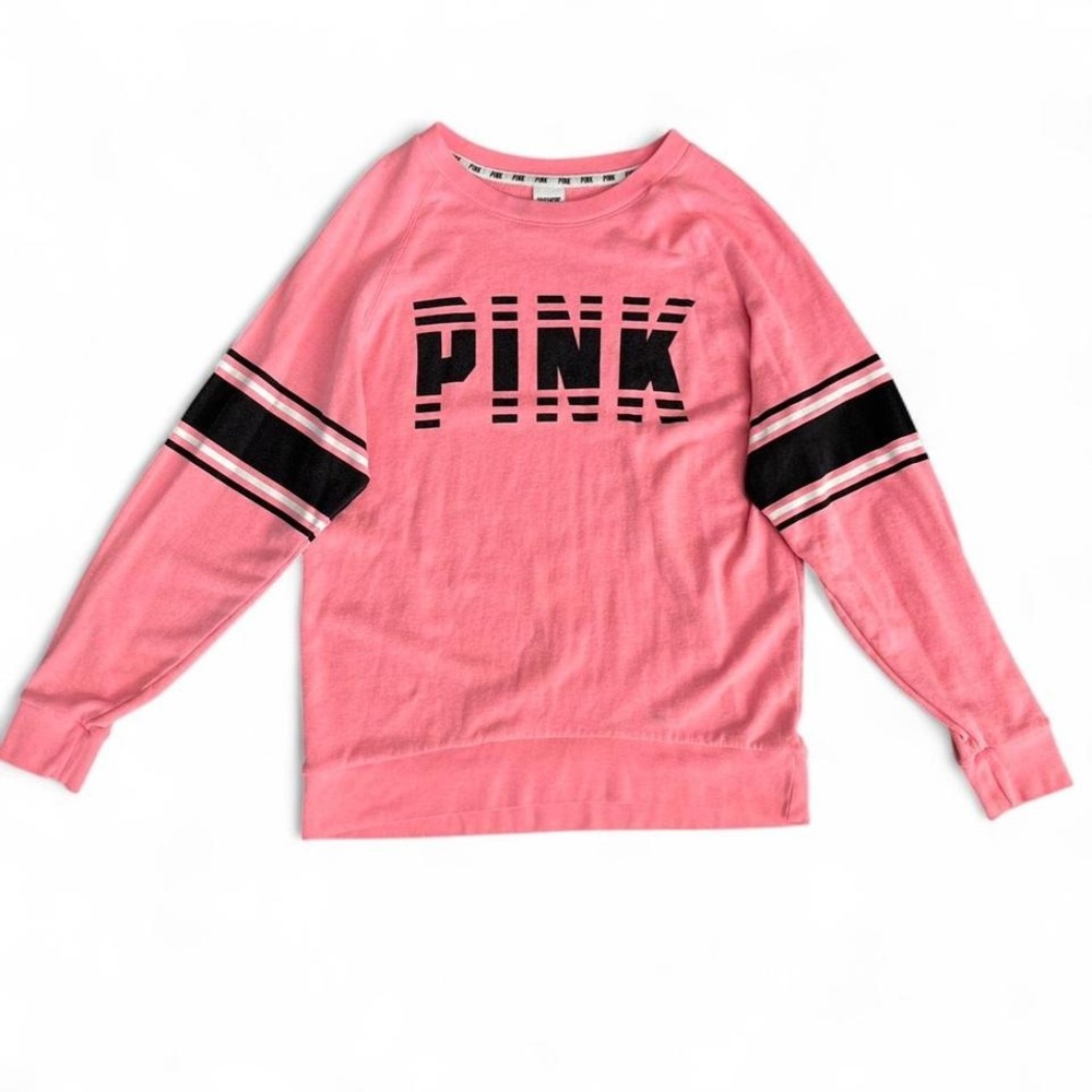 Victoria's Secret PINK Oversized Logo Crewneck Sweatshirt Pink